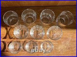 Vtg set of 21 silver/platinum rim lead crystal glassware Dorothy Thorpe Style