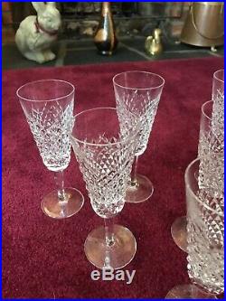 WATERFORD ALANA PATTERN SET OF SIX (6) -Cut Crystal Flute Champagne Glasses