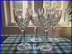 WATERFORD ARAGLIN CRYSTAL SET OF 4 WINE GLASSES 7 1/8 Excellent Used Condition