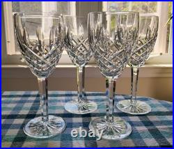 WATERFORD ARAGLIN CRYSTAL SET OF 4 WINE GLASSES 7 1/8 Excellent Used Condition
