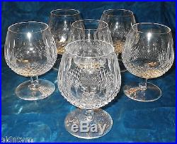 WATERFORD COLLEEN SET 6 LARGE 5 1/8 BRANDY SNIFTERS GLASSES CUT CRYSTAL IRELAND
