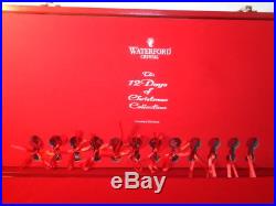 WATERFORD CRYSTAL 12 DAYS OF CHRISTMAS SET Of 8 CHAMPAGNE FLUTES NEVER USED NIB