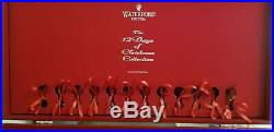 WATERFORD CRYSTAL 12 DAYS of CHRISTMAS FLUTES SET CRIMSON RED DAYS 1-12 IN BOX
