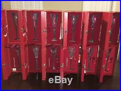 WATERFORD CRYSTAL 12 Days Of Christmas CHAMPAGNE FLUTES Complete Set Of 12