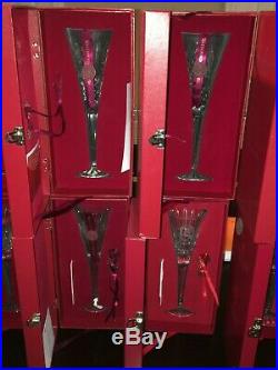 WATERFORD CRYSTAL 12 Days Of Christmas CHAMPAGNE FLUTES Complete Set Of 12