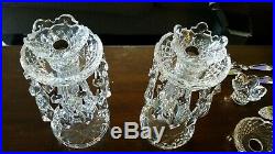 WATERFORD CRYSTAL C1 Set of 2 Candelabra Candle Stick Holders 10