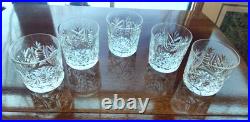 WATERFORD CRYSTAL CLARE OLD FASHIONED GLASSES 3 3/8 IRELAND SET OF 5 po ec