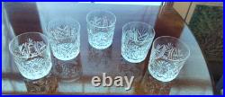 WATERFORD CRYSTAL CLARE OLD FASHIONED GLASSES 3 3/8 IRELAND SET OF 5 po ec