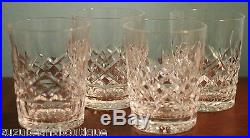 WATERFORD CRYSTAL LISMORE 12oz DOUBLE OLD FASHION TUMBLERS 4-3/8 SET OF 4