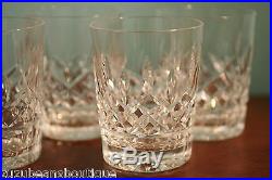 WATERFORD CRYSTAL LISMORE 12oz DOUBLE OLD FASHION TUMBLERS 4-3/8 SET OF 4