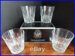 WATERFORD CRYSTAL LISMORE DOF Boxed Set of Four (4) WHISKEY / ROCKS GLASSES