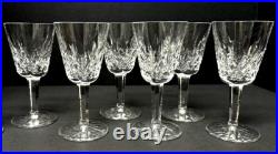 WATERFORD CRYSTAL Lismore 5-7/8 Claret Wine Glasses IRELAND 6pc Set Stamped WATERFORD CRYSTAL Lismore 5-7/8 Claret Wine Glasses IRELAND 6pc Set Stamped