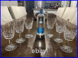 WATERFORD CRYSTAL Lismore 6-7/8 Water Goblet/Wine Glasses IRELAND set of 6 Nice