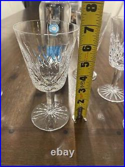 WATERFORD CRYSTAL Lismore 6-7/8 Water Goblet/Wine Glasses IRELAND set of 6 Nice