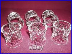 WATERFORD CRYSTAL SET OF 6 NAPKIN RINGS EXCELLENT CONDITION