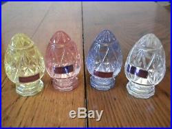 WATERFORD CRYSTAL SET of 4 EGG Paperweight Hand Cooler Perfect Condition