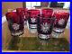 WATERFORD CRYSTAL SNOW CRYSTALS RUBY RED DOF SET OF 6 MINT Plus matching Bell