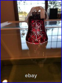 WATERFORD CRYSTAL SNOW CRYSTALS RUBY RED DOF SET OF 6 MINT Plus matching Bell