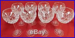 WATERFORD Clear Crystal Glass PALLAS 7 3/8 Claret Cut Foot Set of 8