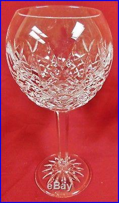 WATERFORD Clear Crystal Glass PALLAS 7 3/8 Claret Cut Foot Set of 8