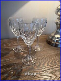 WATERFORD Crystal ARAGLIN Red Wine glass Ireland 7 7/8 by 3 set of 3