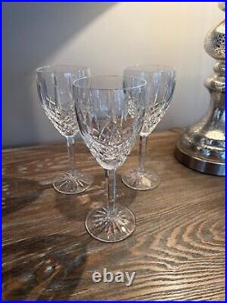 WATERFORD Crystal ARAGLIN Red Wine glass Ireland 7 7/8 by 3 set of 3