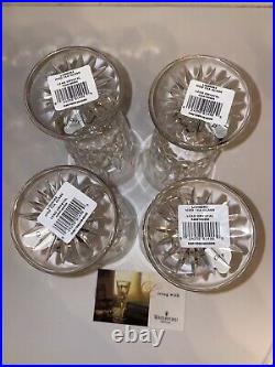WATERFORD Crystal LISMORE Set Of 4 STEMMED ICED TEA GLASSES 6 1/2