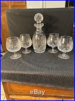 WATERFORD DECANTER SET With4 BRANDY SNIFTERS IN EXCELLENT CONDITION VERY STUNNING