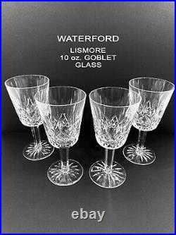 WATERFORD, LISMORE, 10oz. GOBLET Wine Glasses, (Set of 4), In Original Box, 6