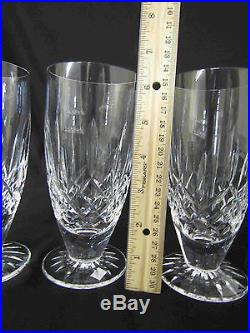WATERFORD LISMORE CRYSTAL GLASSES STEMMED ICE TEA SET OF 4(#1243)