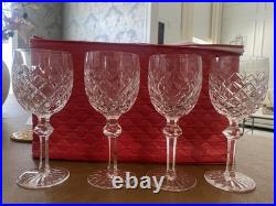 Wateford Irish Crystal Powerscourt Wine Hock Glass Set Of 4