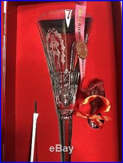 Waterford 12 Days Of Christmas Champagne Flutes Crystal Complete Set Twelve