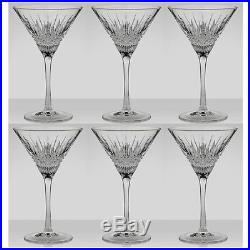 Waterford #161005 Lismore Diamond Martini Set Of Six Brand Nib Crystal Save$ F/s