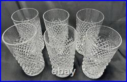 Waterford 5 5/8 Alana Crystal Highball Tumblers 12 oz Set of 6 Signed Ireland