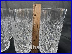Waterford 5 5/8 Alana Crystal Highball Tumblers 12 oz Set of 6 Signed Ireland