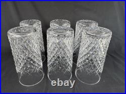 Waterford 5 5/8 Alana Crystal Highball Tumblers 12 oz Set of 6 Signed Ireland