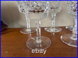 Waterford Alana Water Goblet Glasses Set of 7 Elegant Vintage Crystal Signed