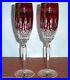 Waterford CLARENDON Champagne Flutes Ruby Red Set of 2 New In Box