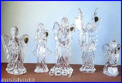Waterford Celestial Angels Set of 5 Crystal Sculptures New