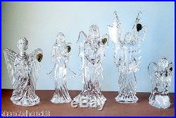 Waterford Celestial Angels Set of 5 Crystal Sculptures New
