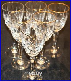 Waterford Chelsea Gold Trim Set Of Six Wine Glasses