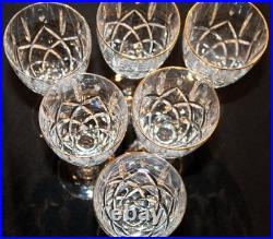 Waterford Chelsea Gold Trim Set Of Six Wine Glasses