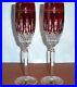 Waterford Clarendon Champagne Flutes Ruby Red Set of 2 New In Box