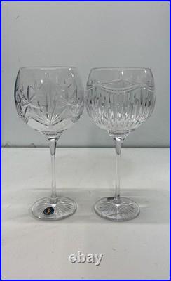 Waterford Clear Cut Crystal Rioga Balloon Wine Glass Set Of Six