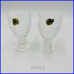 Waterford Colleen Claret Wine Glasses Set Vintage Crystal 2 Pieces Short Stem