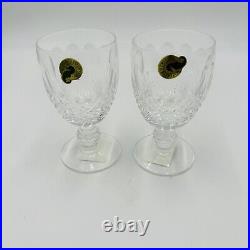 Waterford Colleen Claret Wine Glasses Set Vintage Crystal 2 Pieces Short Stem