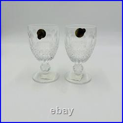 Waterford Colleen Claret Wine Glasses Set Vintage Crystal 2 Pieces Short Stem