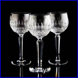 Waterford Colleen Hock Wine Glasses Set of 3 Elegant Vintage Crystal Signed