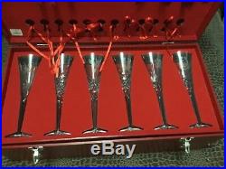 Waterford Complete Set 12 Days Of Christmas Champagne Flutes With Chest