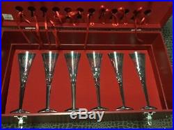 Waterford Complete Set 12 Days Of Christmas Champagne Flutes With Chest
